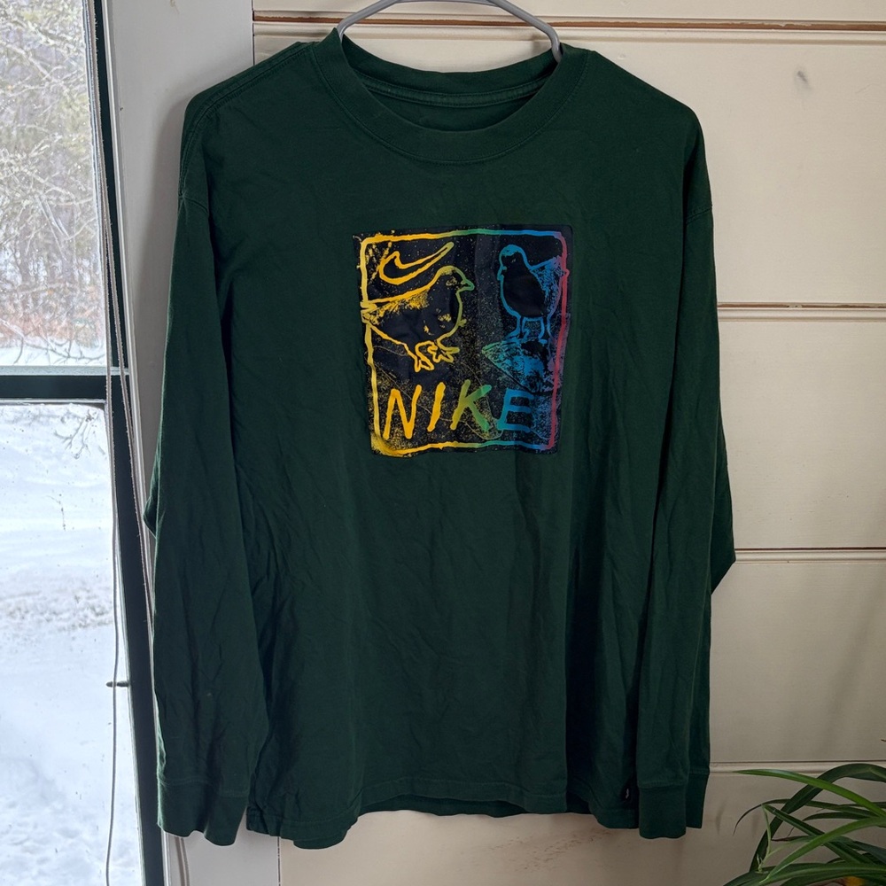 Nike SB Dark Green Long Sleeve w/ pigeons